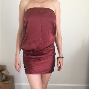 Strapless mini dress